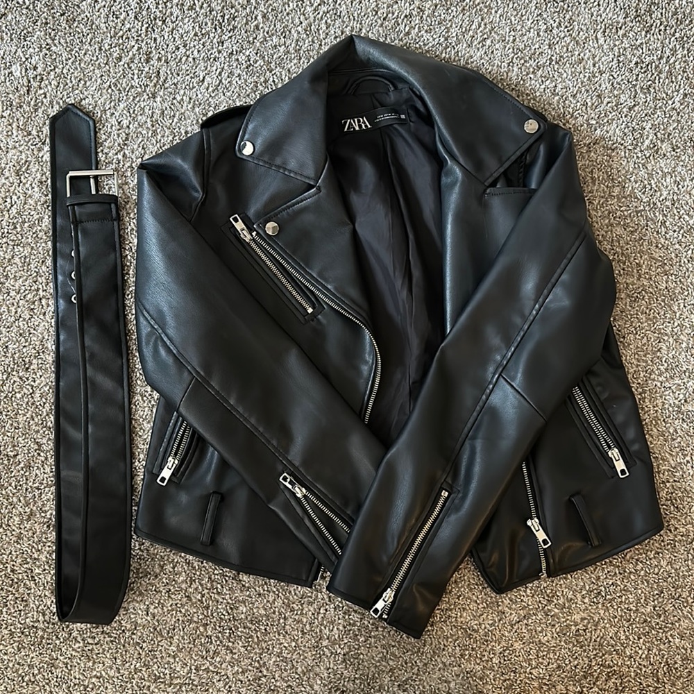 Zara vegan leather jacket